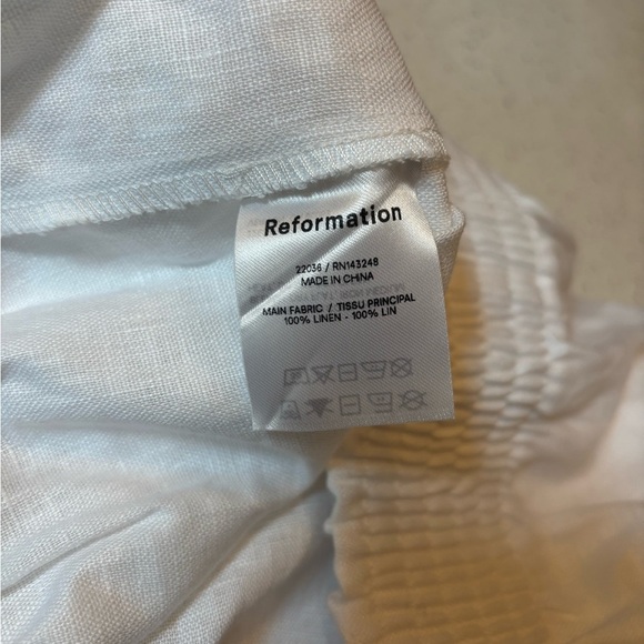 NWT Reformation white LINEN shorts! Luxury! Beachy! Boho ! Sz M - Picture 5 of 5